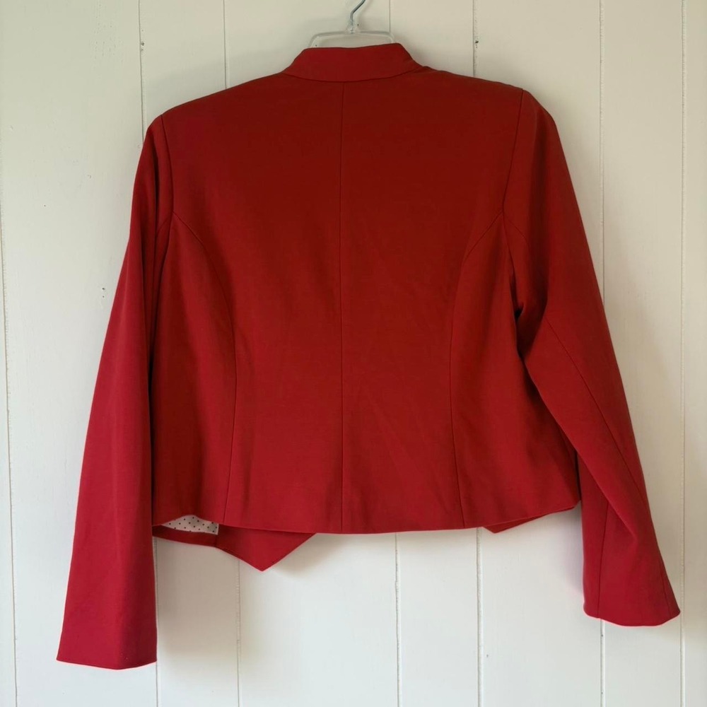 I.N.Y. Red Open Front Cropped Blazer Jacket 1X Plus Size - Picture 2 of 4